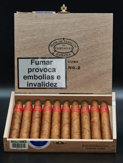 Partagás Serie P No. 2 Cuban robusto cigar handcrafted with aged Cuban tobacco for medium-to-full-bodied flavor with notes of cedar, cocoa, and spice.