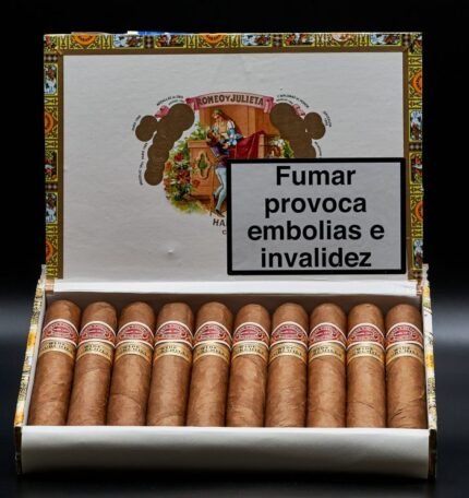Romeo y Julieta Wide Churchill box of 10 premium Cuban cigars handcrafted with aged tobacco leaves, offering a smooth draw and rich, balanced smoking experience.