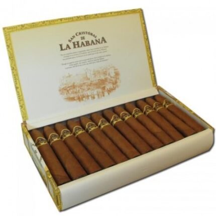 San Cristóbal La Punta box of 25 premium Cuban cigars handcrafted with aged tobacco leaves, offering a smooth draw, rich aroma, and a luxurious smoking experience.